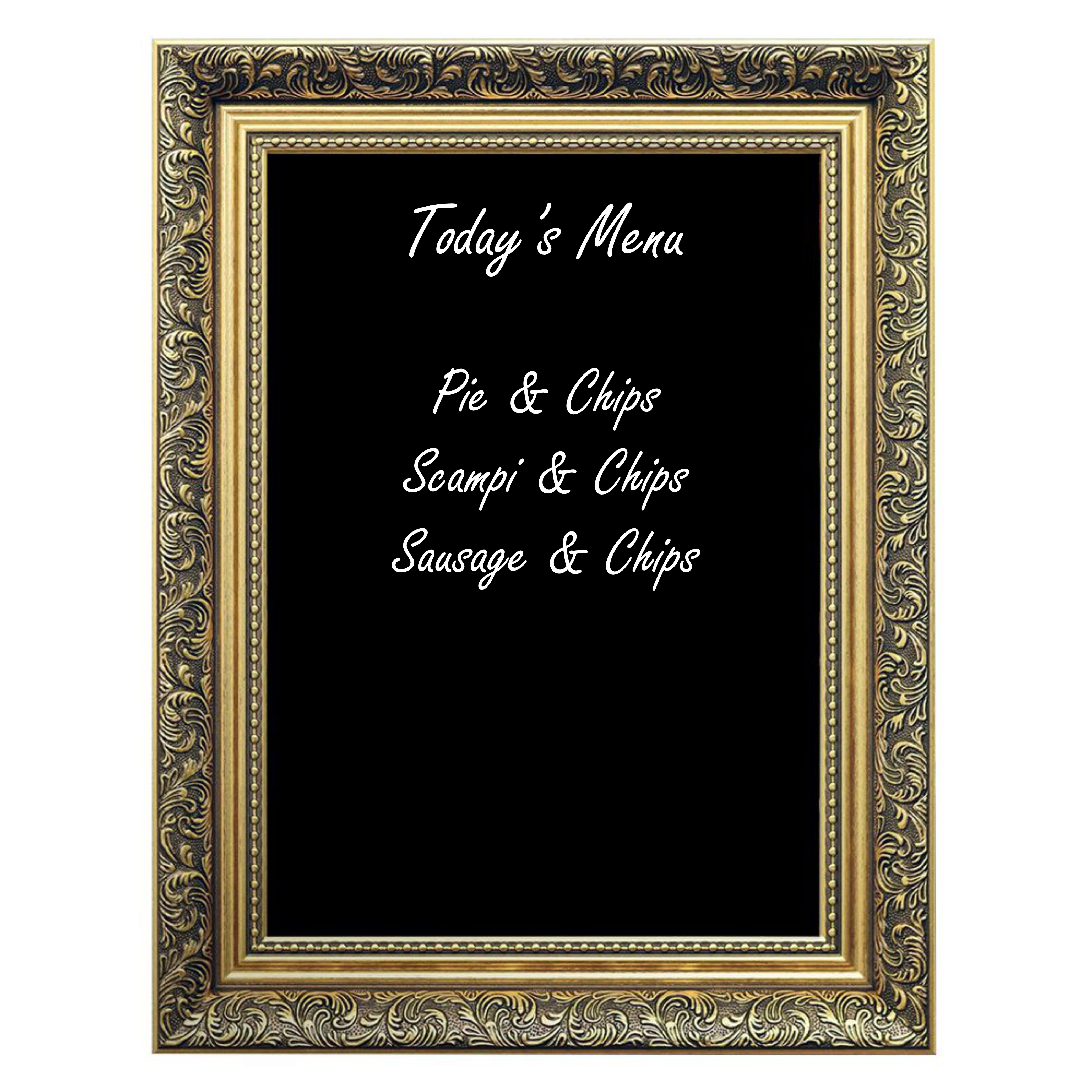 Large Gold Framed Chalk Board Blackboard